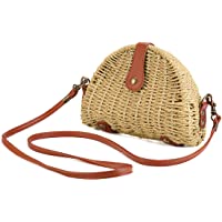  - Bolso de Paja Crossbody- JOSEKO Bolso de Paja para Mujer Bolso Mimbre Bolsa de Hombro para Playa Viajar y Uso Diario